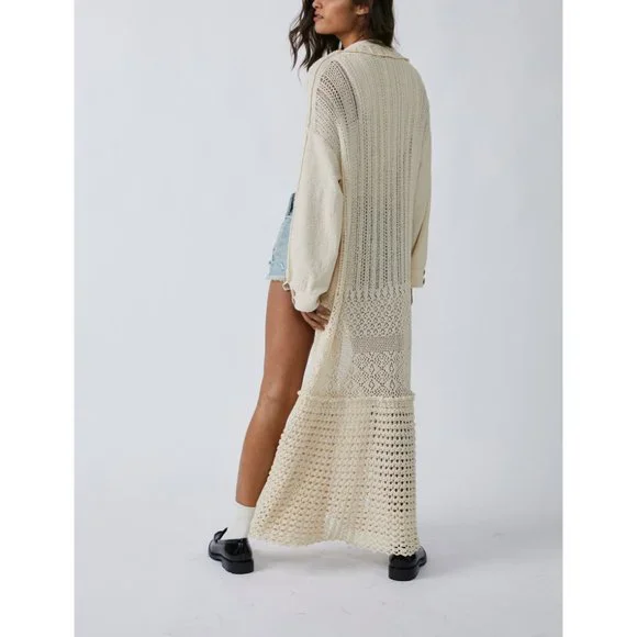 🎉LAST CHANCE🎉 FREE PEOPLE Sunlight Cardi / Sandcastle - Picture 3 of 6